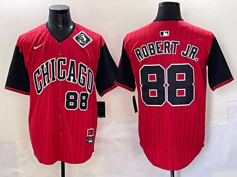 Men 2025 Chicago White Sox #88 Robert jr Red Joint Name Nike MLB Jersey style 96